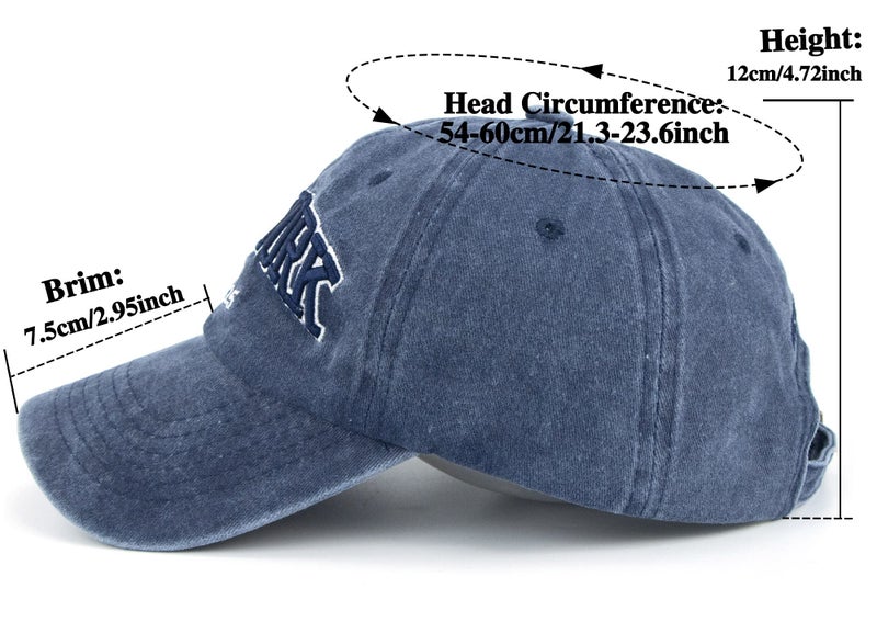 Eohak Baseball Hat New-York Distressed-Adjustable-Strapback - Washed Twill Dad Hat Unisex Navy Blue - Image 2